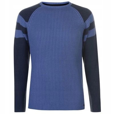 Pierre Cardin modrý pánský svetr Ribbed, Velikost S