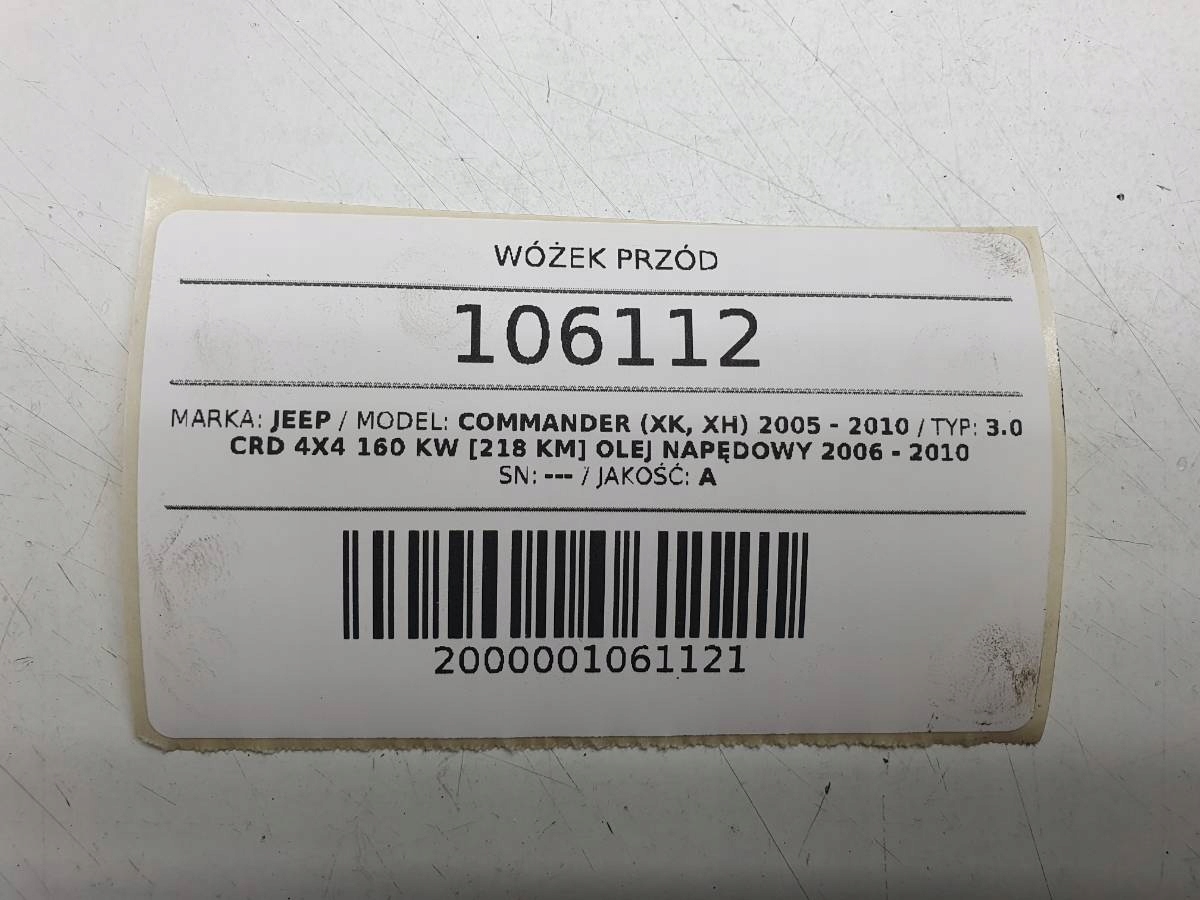 WÓZEK PRZÓD JEEP COMMANDER I 2008 3.0 CRD EU Typ samochodu Samochody osobowe