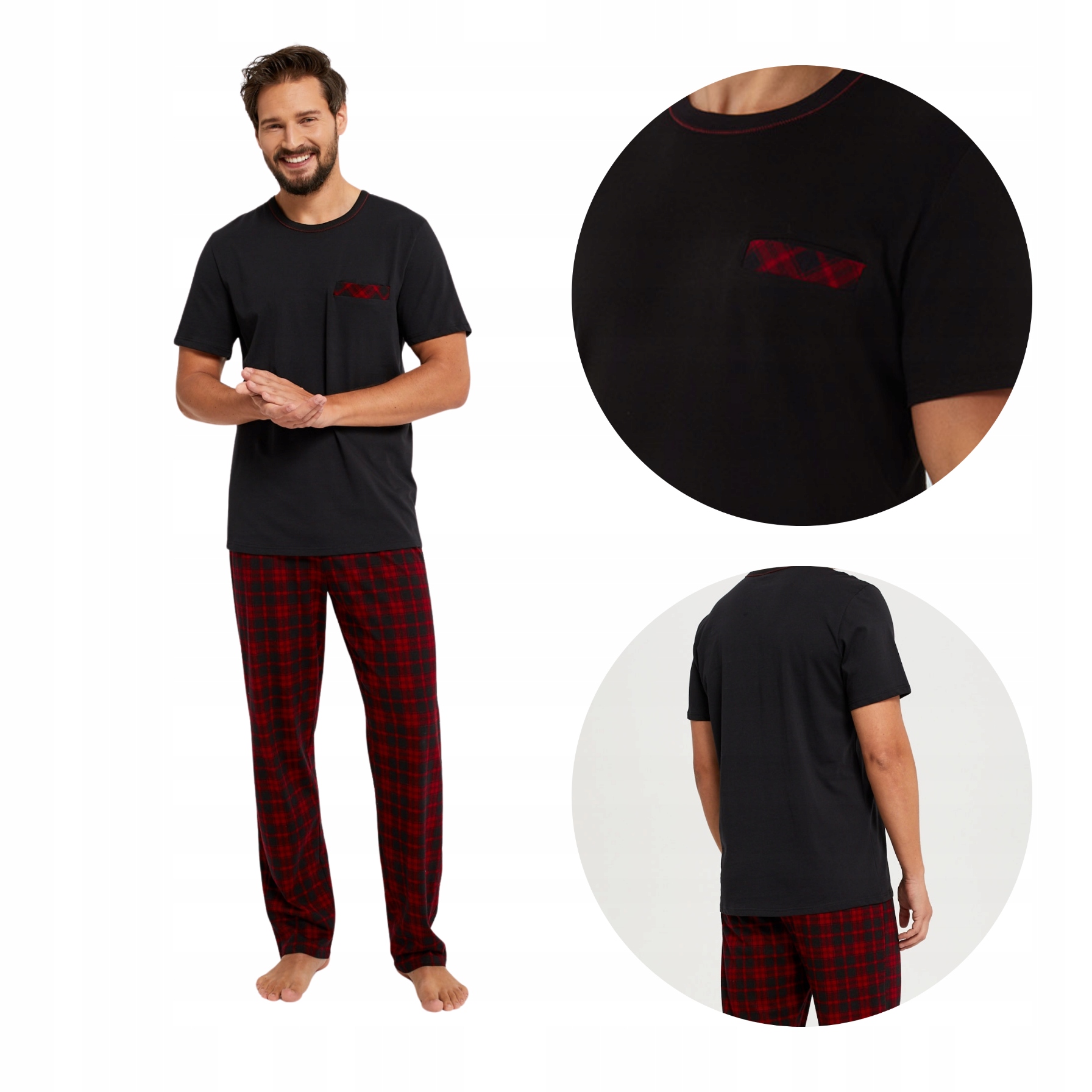 Pánské bavlněné pyžamo s krátkým rukávem XXL Zeman Italian Fashion