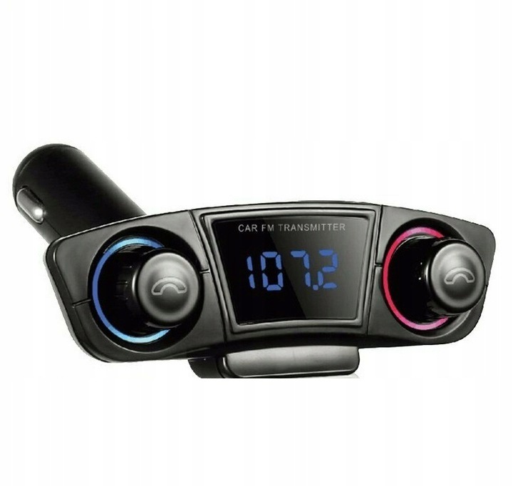 Bluetooth Fm vysílač do auta 8v1 Usb nabíječka čtečka karet a mikrofon