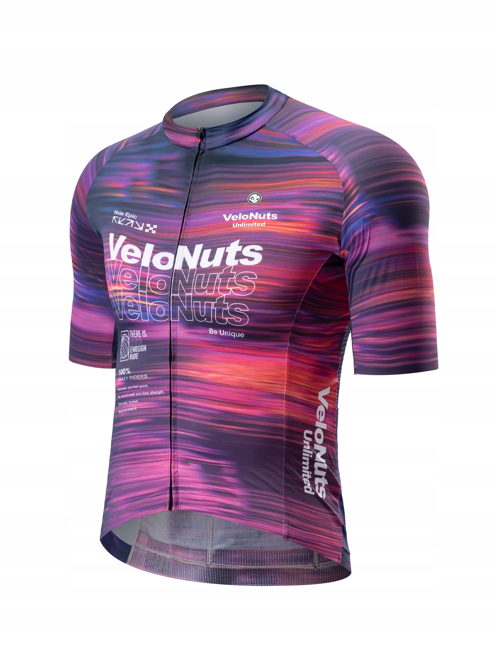 VeloNuts Koszulka rowerowa Oddychająca Z Kieszeniami zamkiem kolarska S