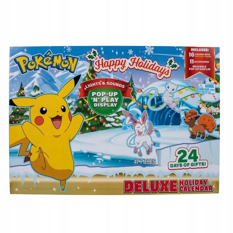 Адвент-календарь Pokemon Deluxe PKW2690, 16 фигурок и диорама со светом и звуком, от 4 лет