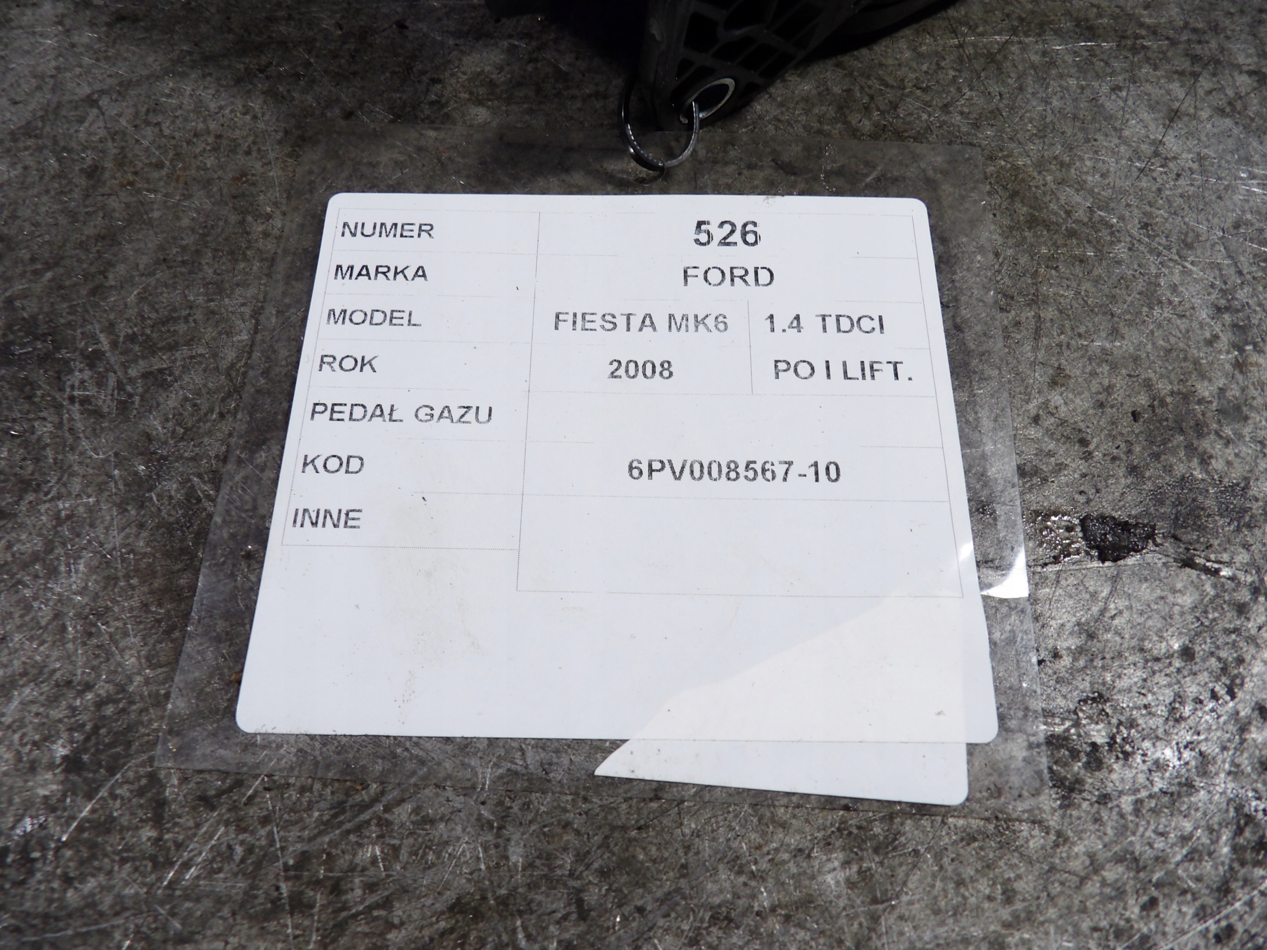 Ford Fiesta MK6 Gaspedal 2S619F836AB