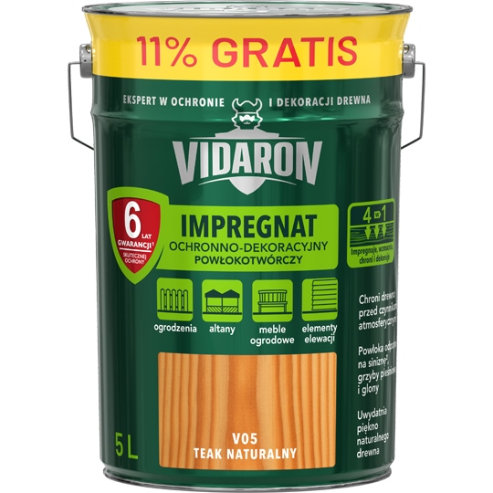 Vidaron Impregnat Do Drewna Teak Naturalny V05 5L