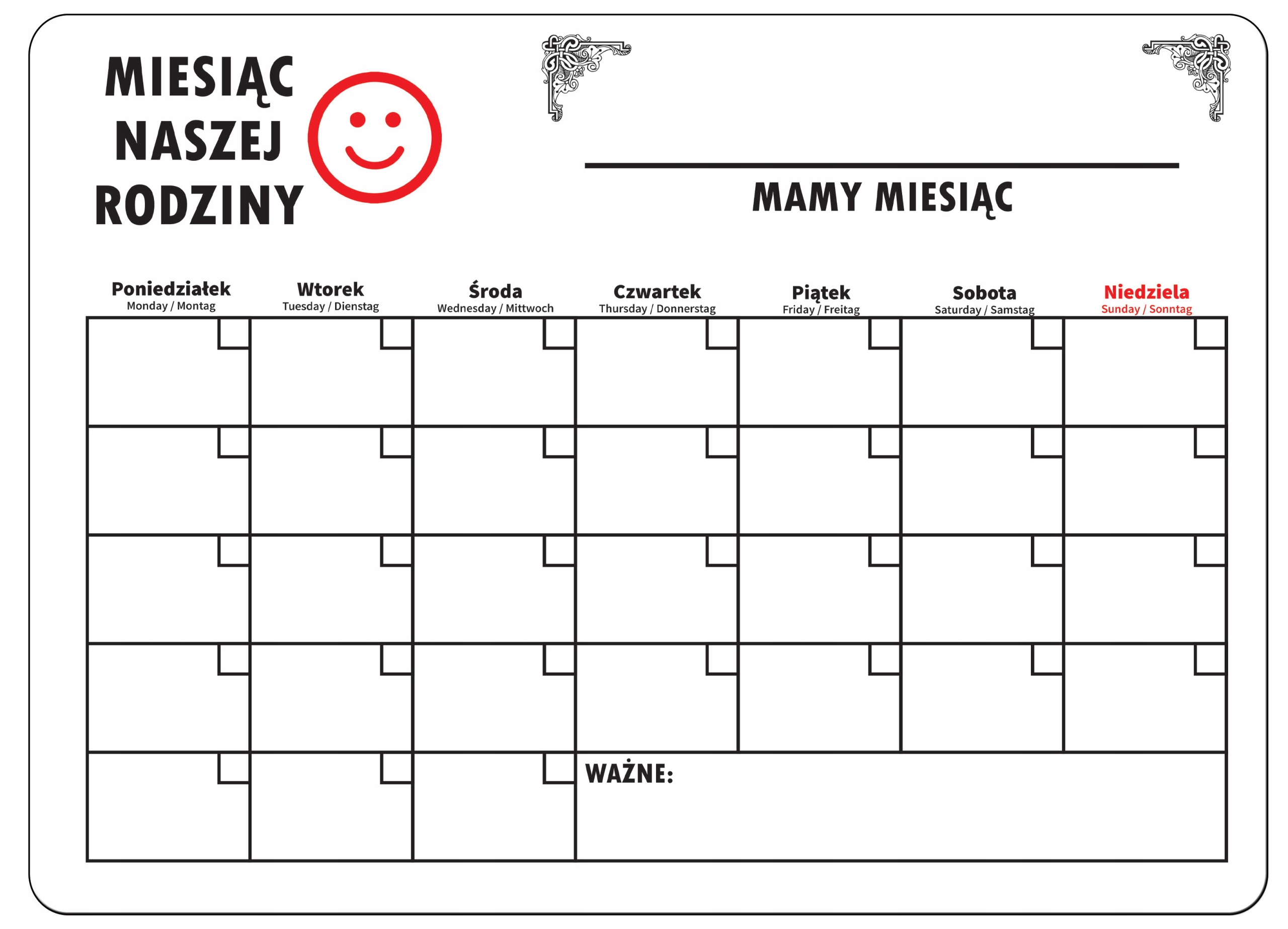 

Planer Kalendarz Tablica Magnetyczna Na Lodówkę