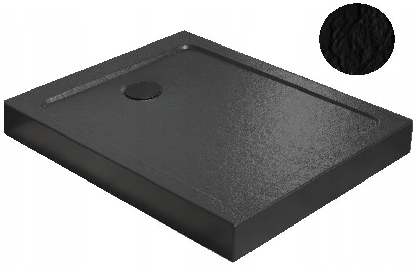 Brodzik prostokątny Doros F Czarny Stone Compact 90x70 Radaway