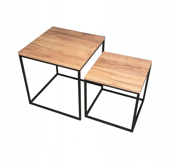 

Zestaw Dwóch Stolików Kawowych Loft Dąb Komplet 2