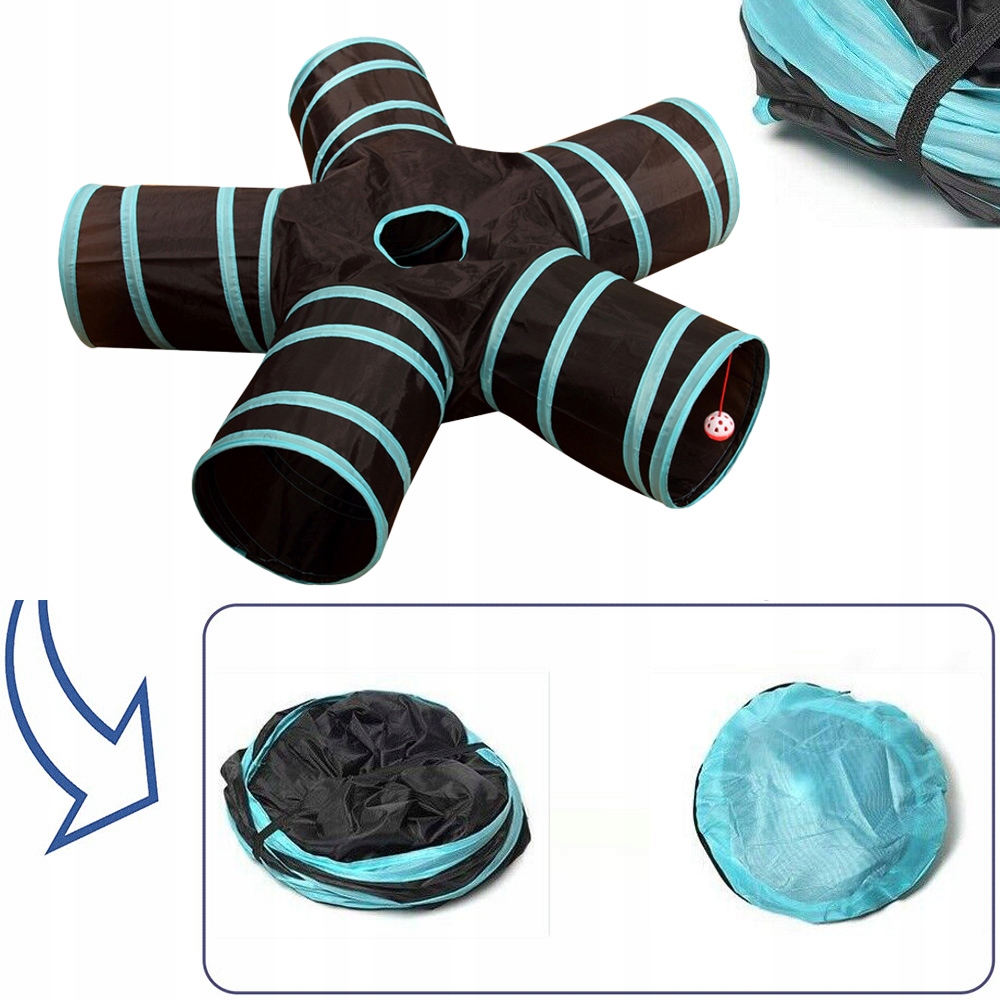 Levně 5-cestný tunel pro kočky Hračka pro kočky Tunel na hraní Skládací tunel