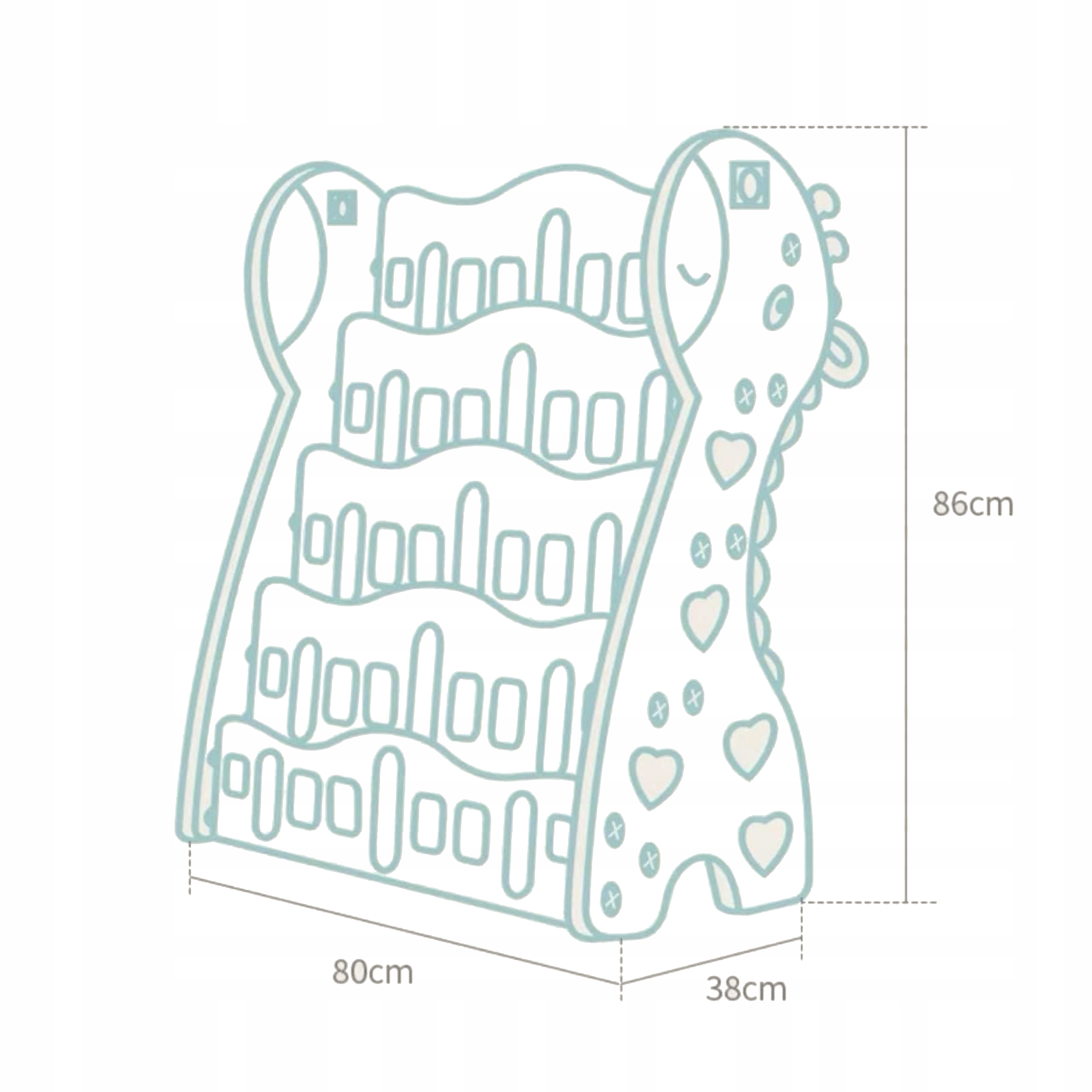REGAŁ MONTESSORI NA KSIĄŻKI PÓŁKA SZAFKA ORGANIZER POKÓJ DZIECIĘCY Z33R Liczba półek 4