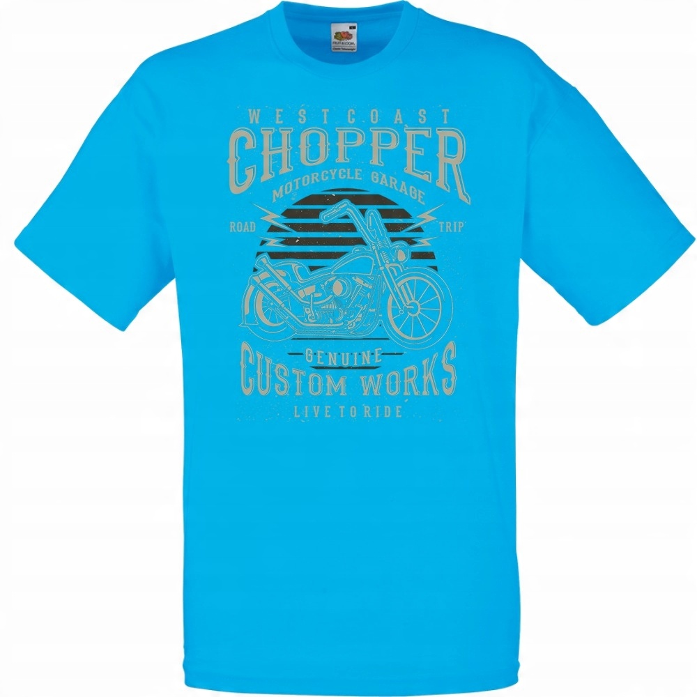 

Koszulka motor motocykl chopper XL lazurowa