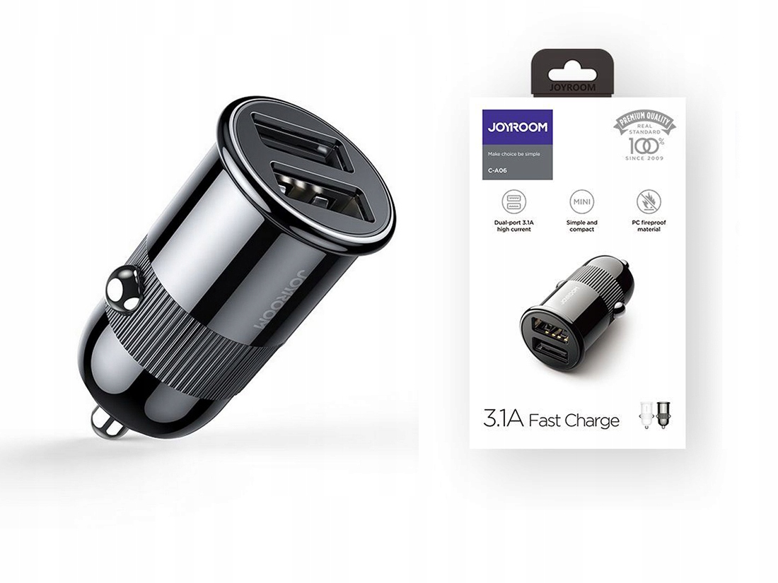 

Joyroom Szybka Ładowarka Samochodowa 2XUSB 3.1A