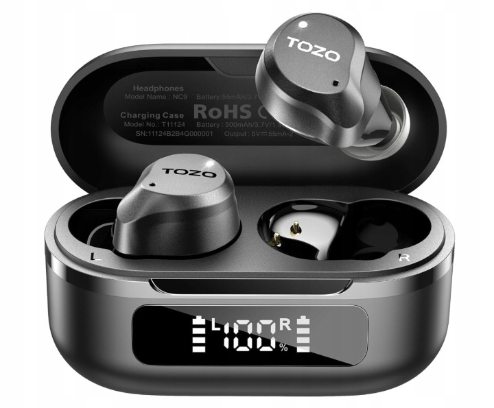 Bezdrôtové Slúchadlá Do Uší Bluetooth Tozo NC9 Mikrofón