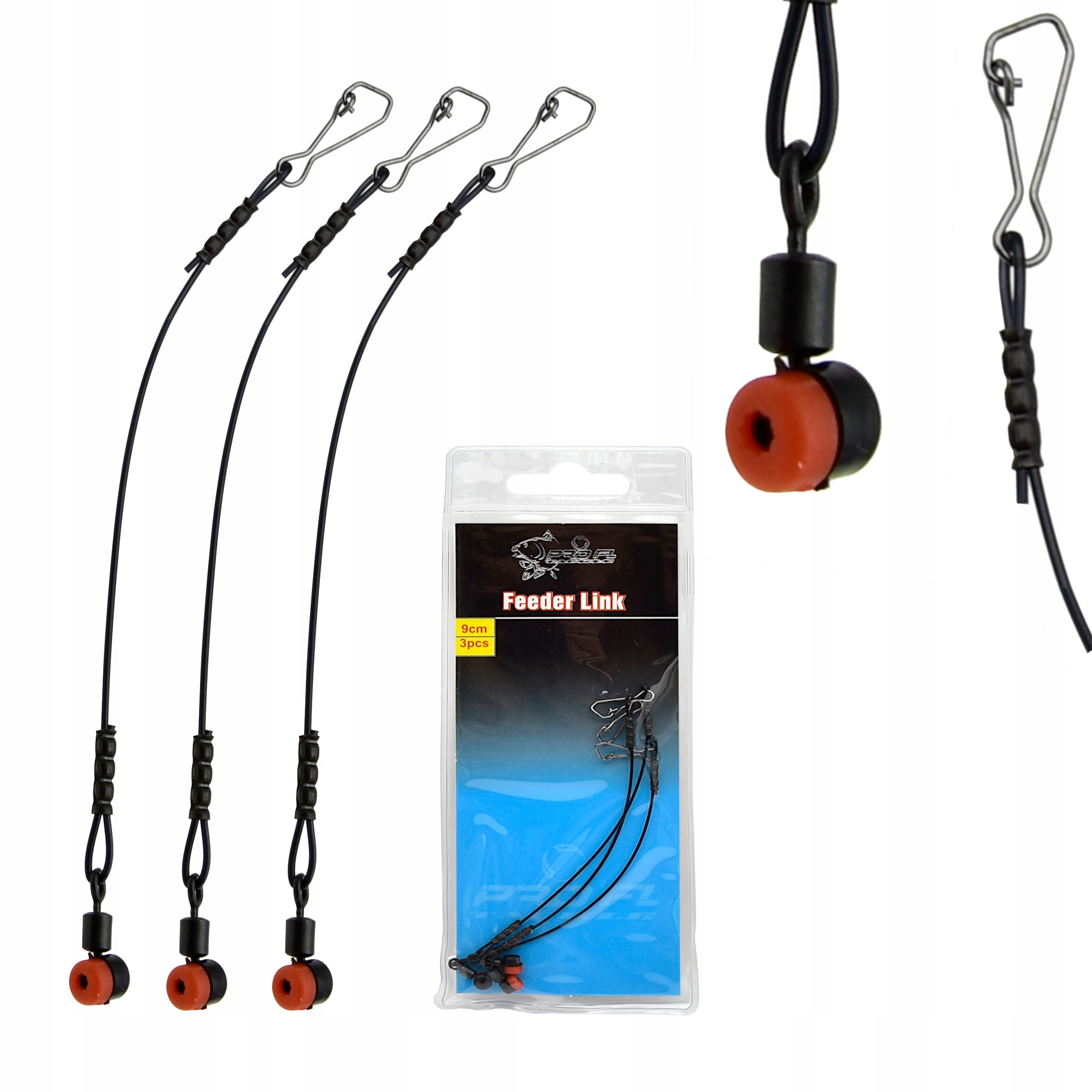 3 x Sztywny Łącznik Koszyka Zanętowego Feeder Links 9 cm