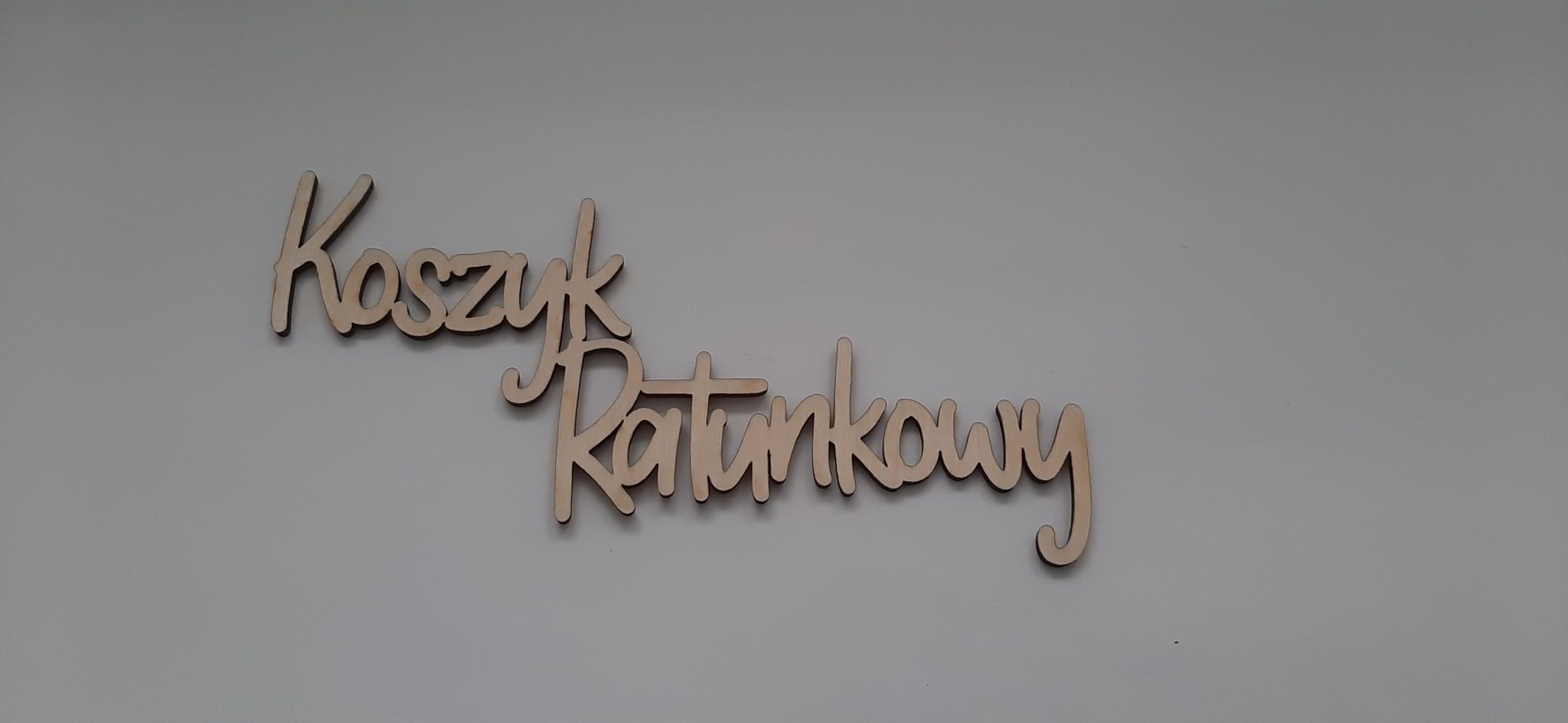 

Koszyk Ratunkowy Napis ze Sklejki 16,5x7,5