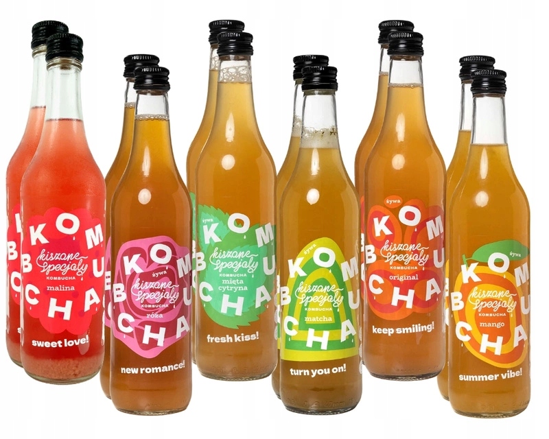 Zestaw MIX kombucha 500ml 11+1 Kiszone Specjały