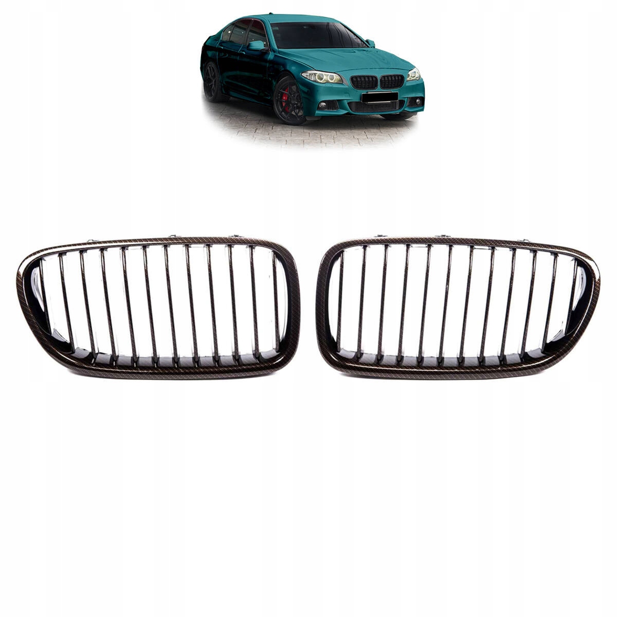 Mriežka chladiča Bmw 5 F10 F11 Carbon Look (karbónový vzhľad)