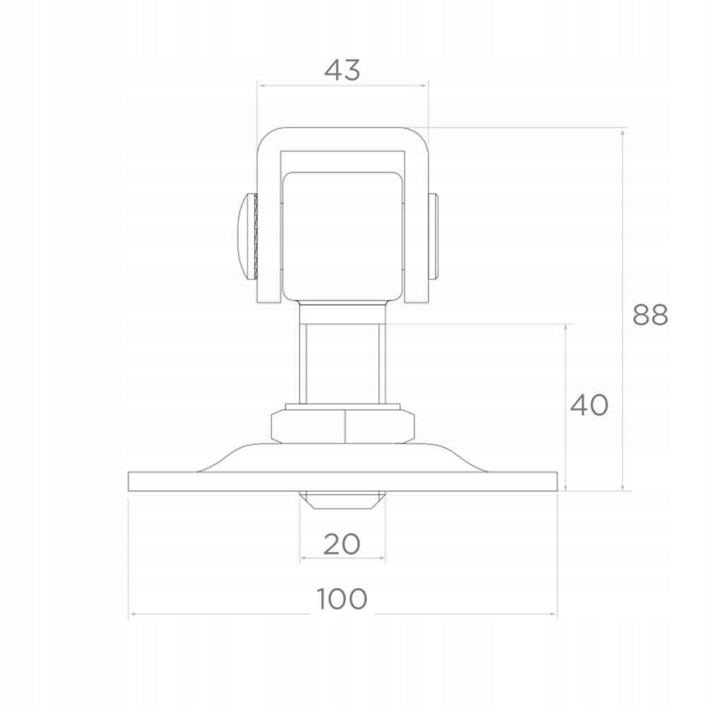 Zawias Do Bramy Regulowany M20 ocynk 100x100x4 Marka inna