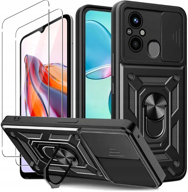 

Etui Camshield Ring do Xiaomi Redmi 12C 2x Szkło