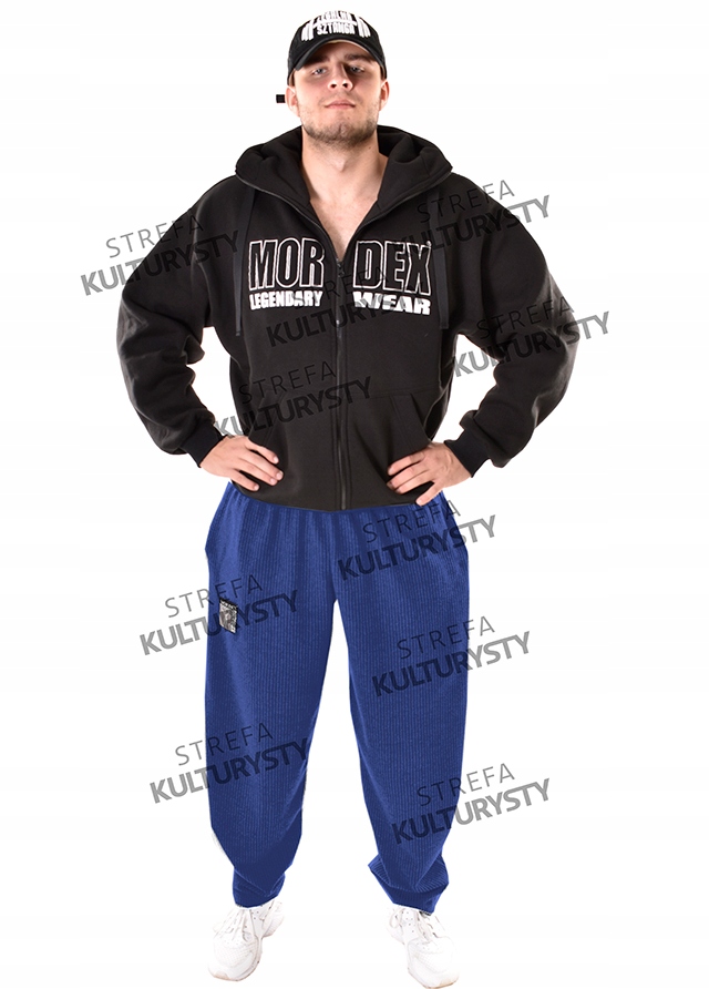 Spodnie prążkowane Mordex niebieskie 02 XL York siłownia