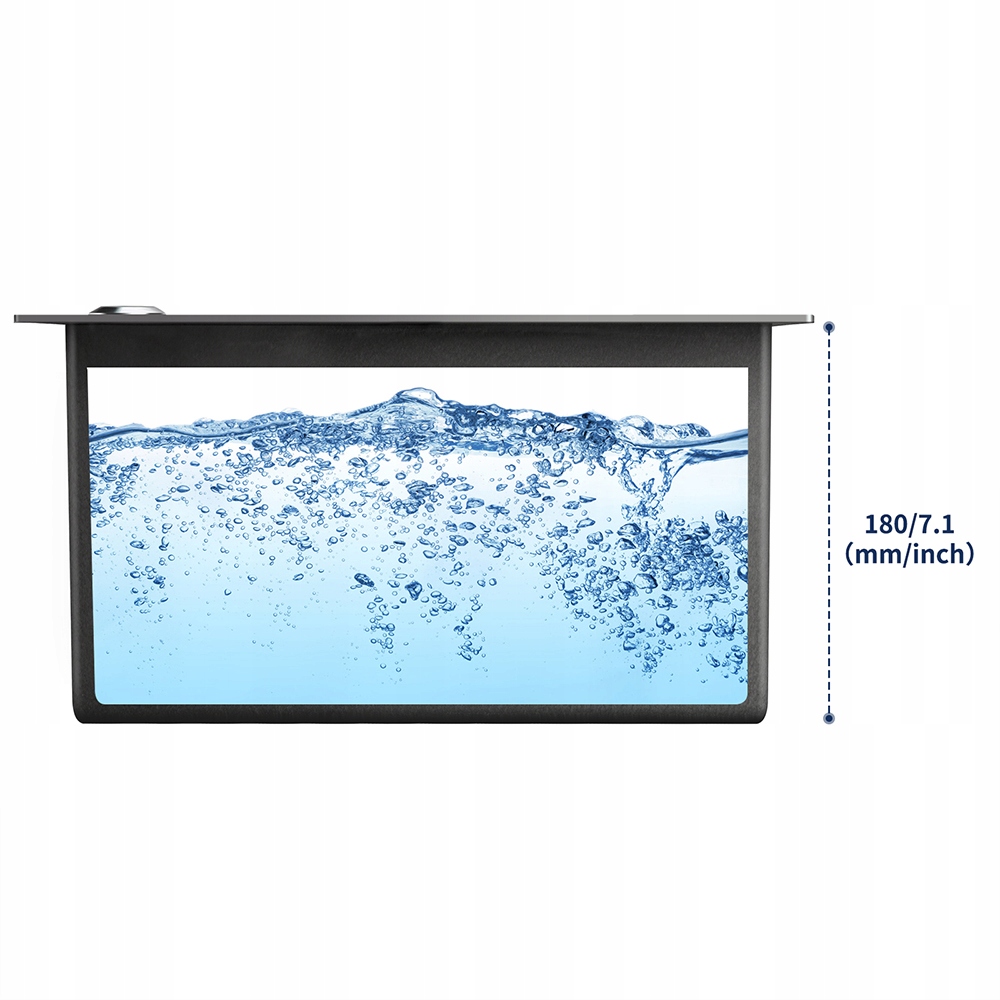 68x45cm Zlew Zlewozmywak Jednokomorowy Stalowy z SYFON i DOZOWNIK i KOSZYK Głębokość 19 cm