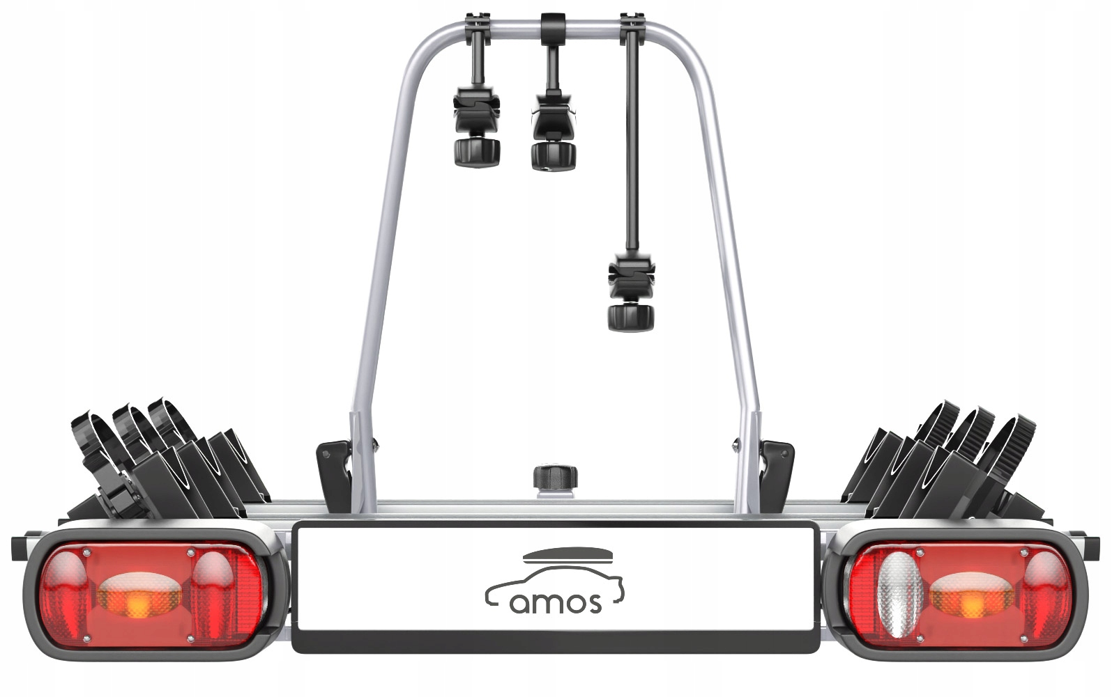 BAGAŻNIK ROWEROWY NA HAK PLATFORMA 3 CIĘŻKIE ROWERY DO 75kg ZAMYKANY 2024 Producent AMOS