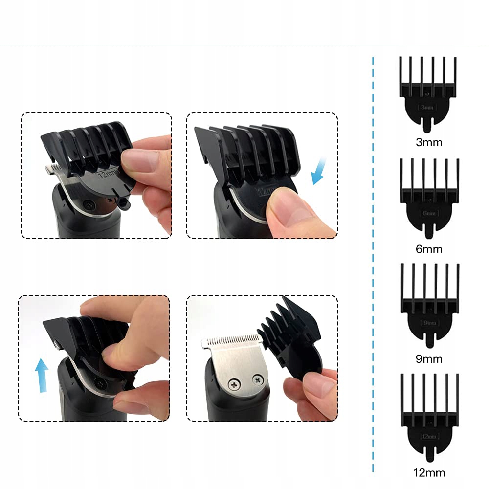 GOLARKA WET&DRY WODOODPORNA 6W1 TRYMER DO WŁOSÓW W NOSIE LED WYŚWIETLACZ Trymer tak