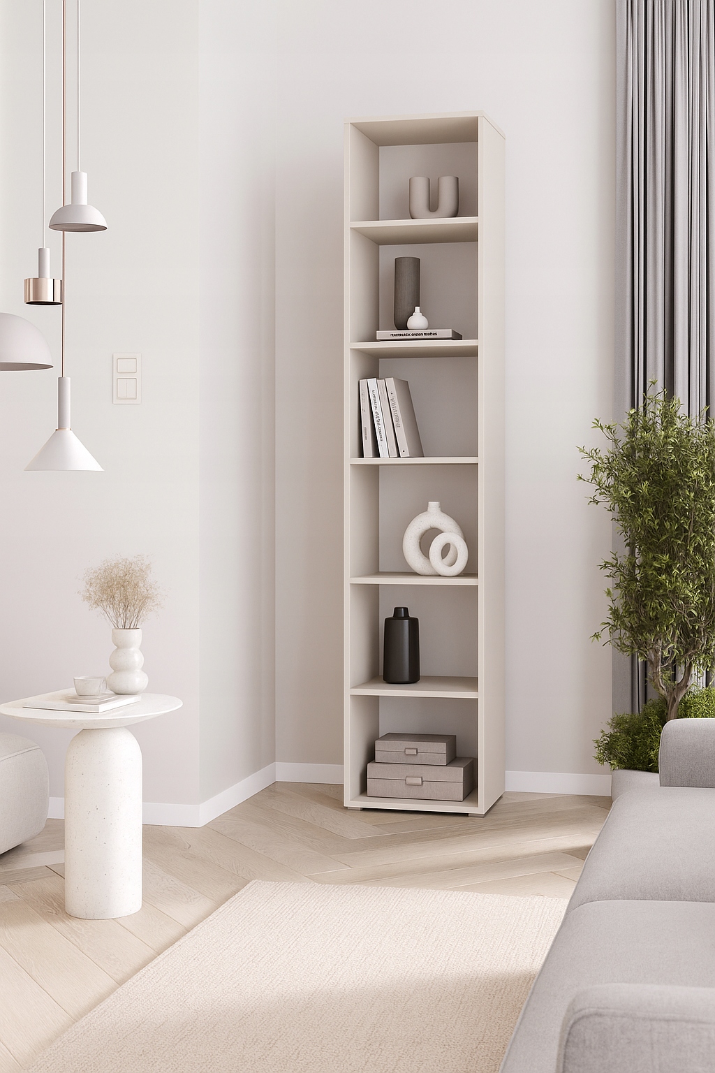 Police Regál kašmír úzký 30, vysoký regál na knihy do obývacího pokoje na hračky