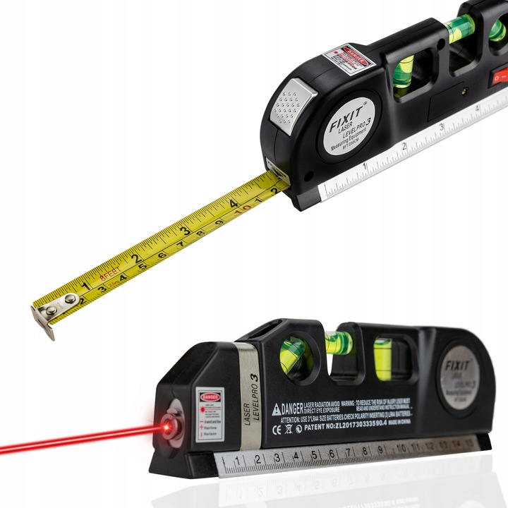 

Poziomica laserowa z miarką 250cm laser linijka