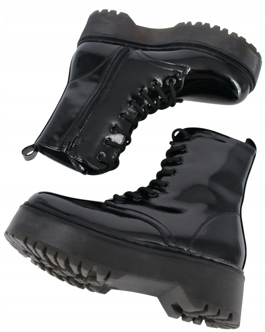 Kanady Kotníkové Boty Na Platformě, Černé, Z Ekokože, Pro Mládež Boty 38