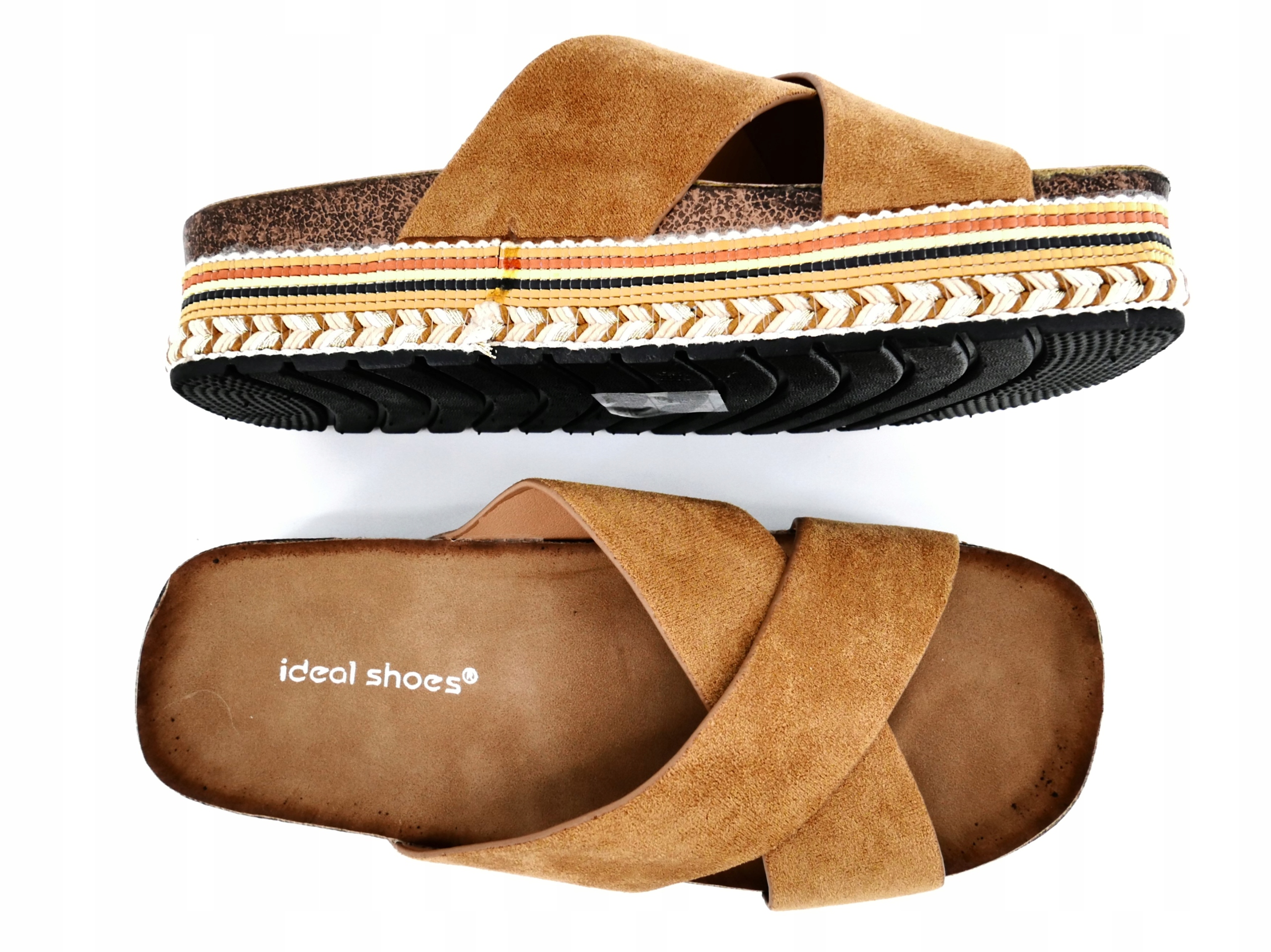 KLAPKI DAMSKIE CAMEL IDEAL SHOES R38 Marka Ideal Shoes