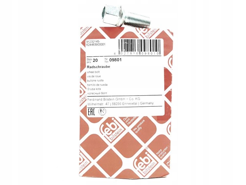 FEBI ŚRUBA KOŁA AUDI A4 B5 B6 B7 B8 B9 A6 C6 C7 Gwint M14x1.50