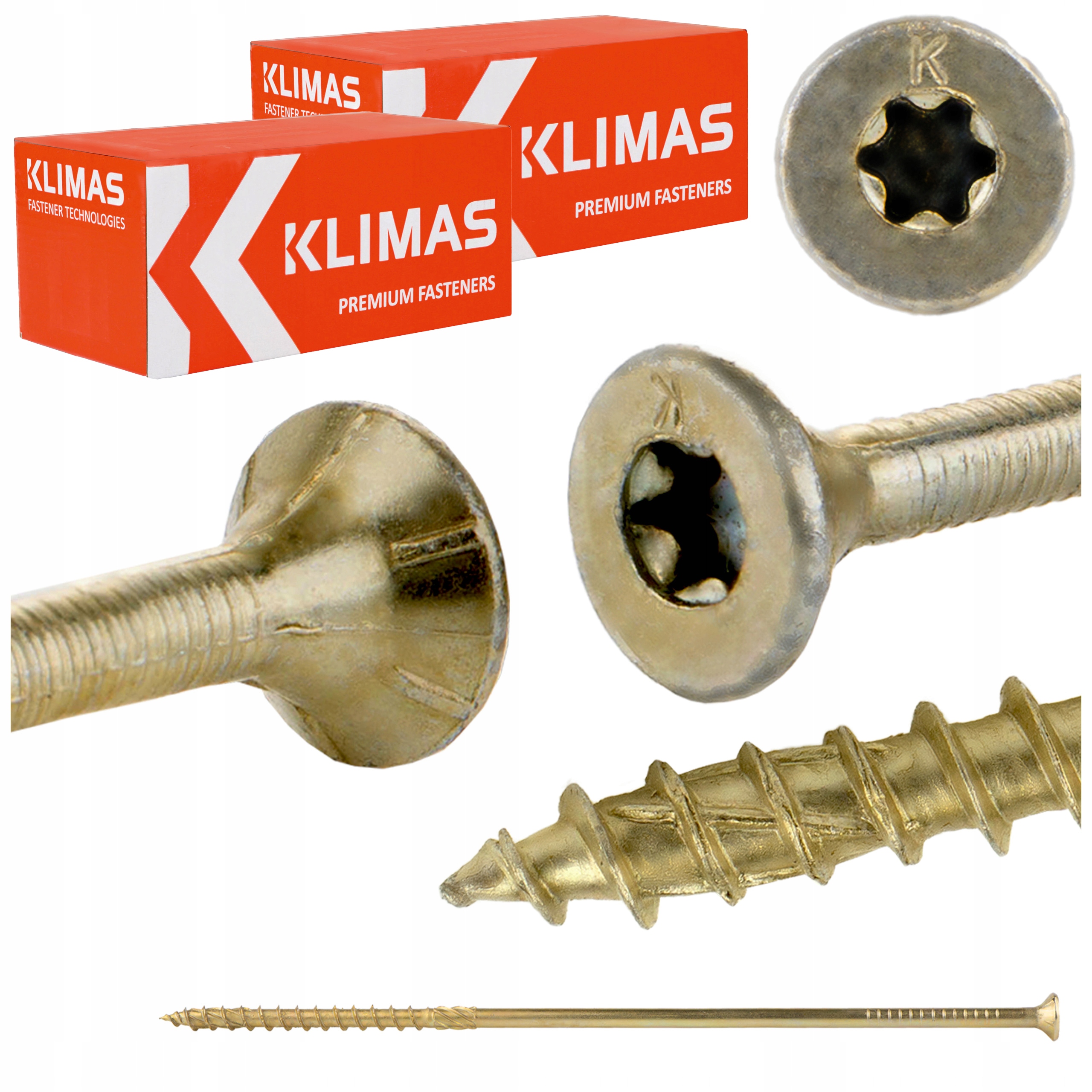 Vruty do dřeva Torx 8x260 mm 100 ks tesařské kuželové Klimas Wkcs