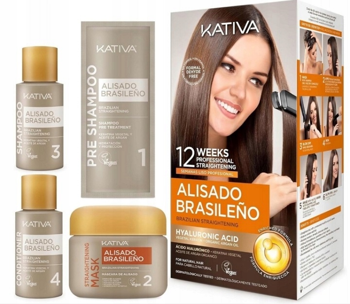 Kativa Keratynowe Prostowanie Włosów Zestaw 225ml