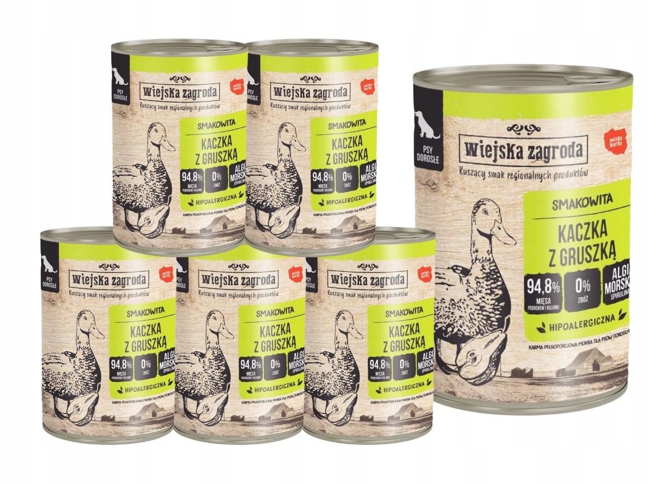 Wiejska Zagroda Krmivo mokré pro psa Kachna s hruškou 6x400g