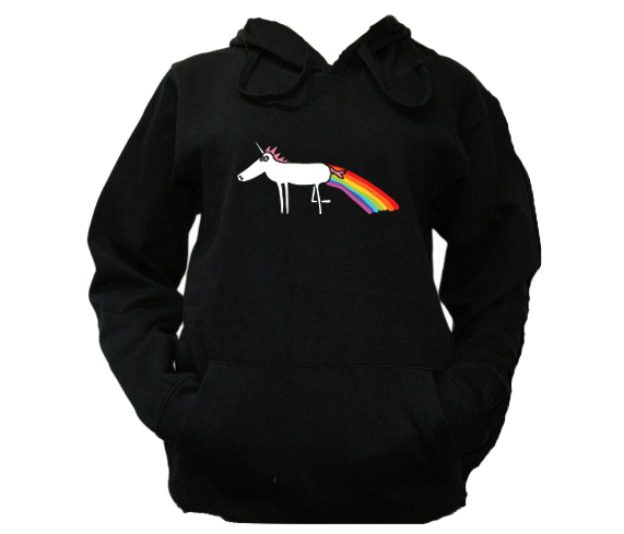 

L Bluza Kaptur Męska Rzygam Tęczą Unicorn Hell