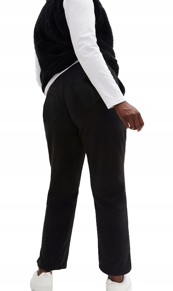 POLAROWE SPODNIE DAMSKIE CIEPŁE z kieszonkami SUPER JAKOŚĆ 5610 czarne 5XL Marka bez marki