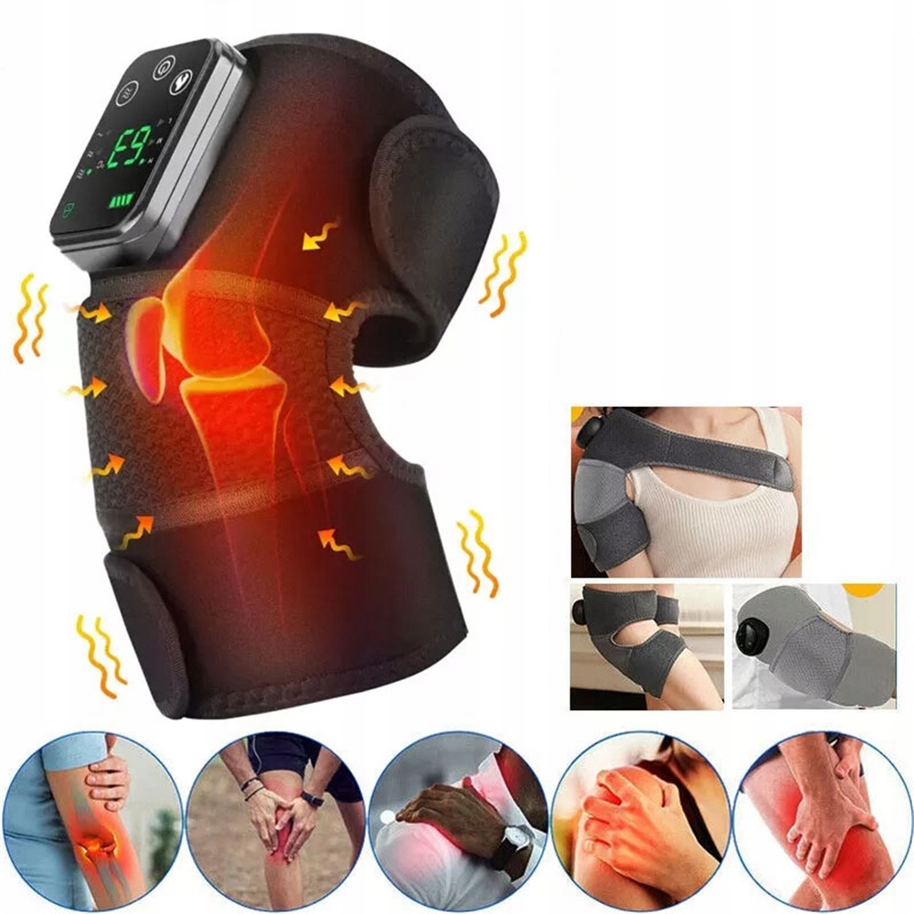 Masażer Stabilizator Kolana Łokcia Barku Grzejący Wibracyjny 4000mah