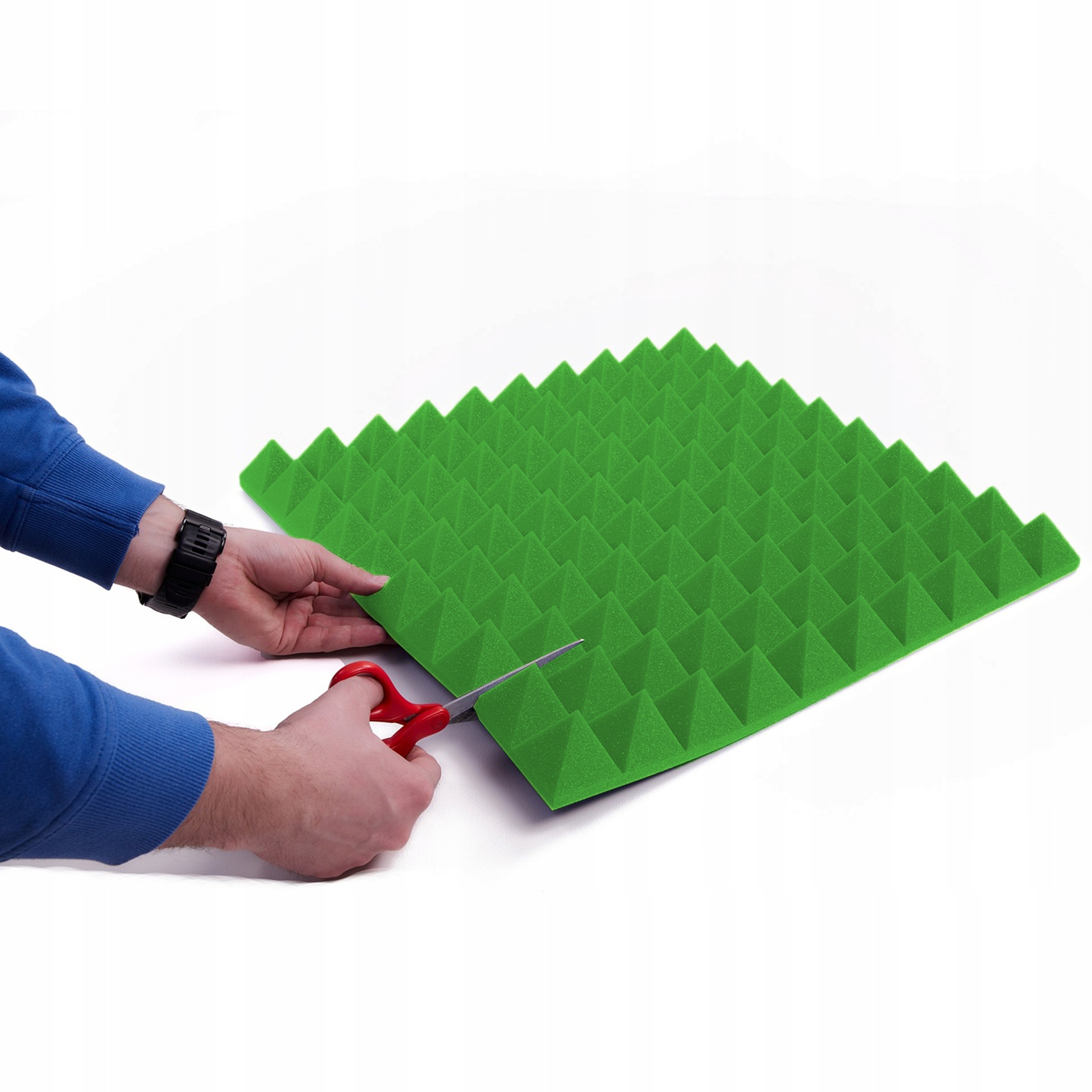 Pianka Gąbka Mata Akustyczna Piramida Zielona 5cm stożki sala konferencyjna Stan opakowania oryginalne