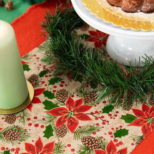 Bieżnik świąteczny len Gwiazda Betlejemska 275x28cm Rodzaj bieżnik