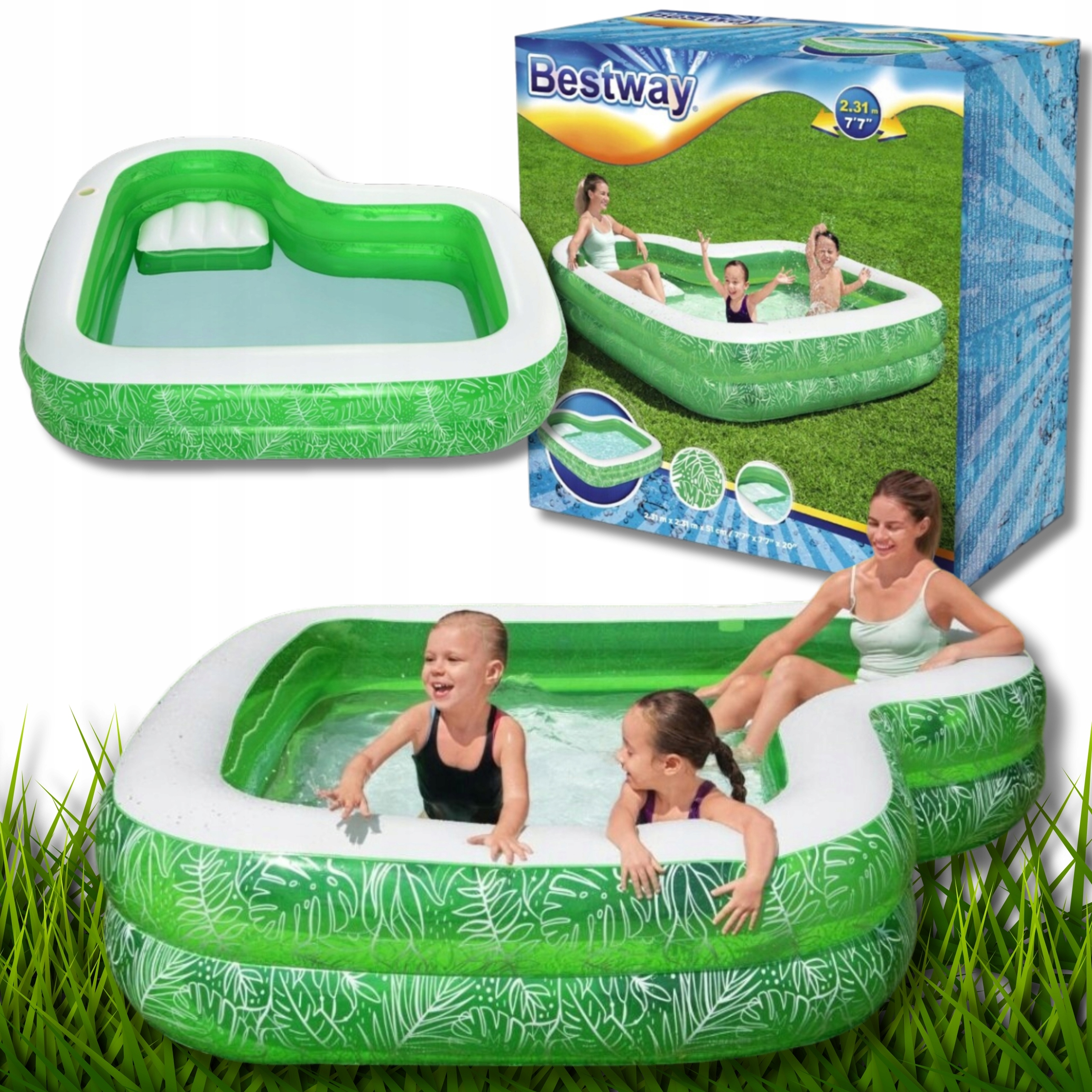 Nafukovací Bazén Velký Pro Děti Rodinný Zahradní 231 x 231 cm XXXL