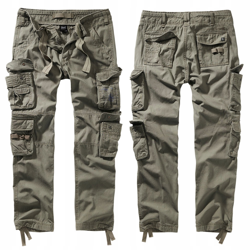 Brandit kalhoty pánské Pure Slim Fit Trousers kapsáče 4XL olivová