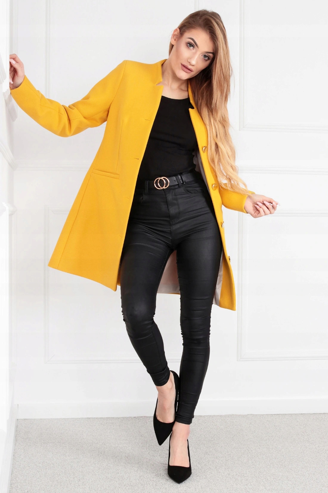 PŁASZCZ DAMSKI KURTKA KLASYCZNY WYGODNY KOBIECY WIOSENNY KOLORY 36 S 1921 Kaptur bez kaptura