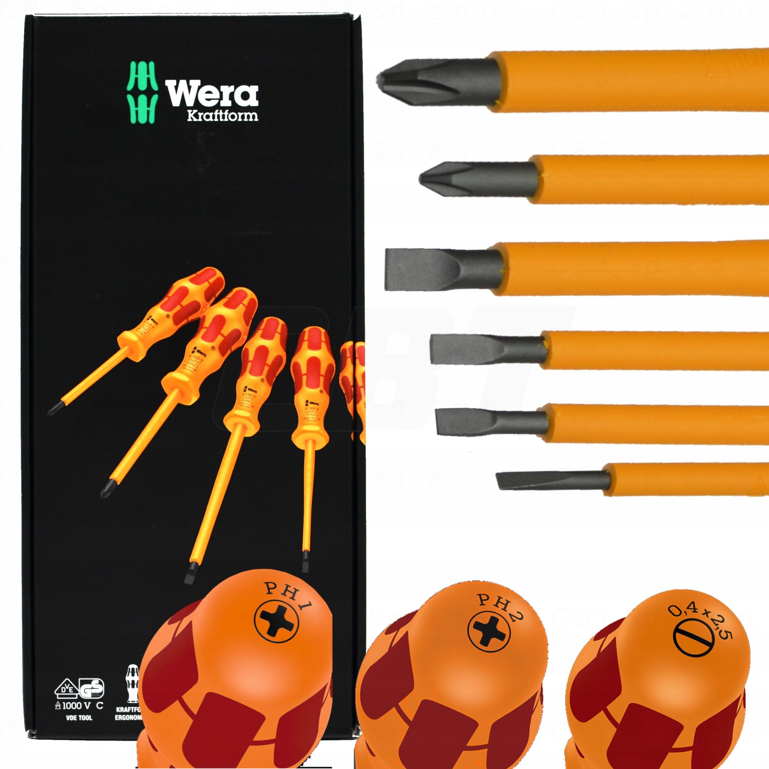 Zestaw Wkrętaków Izolowanych Śrubokrętów Dla Elektryków Vde 1000V 6SZT Wera