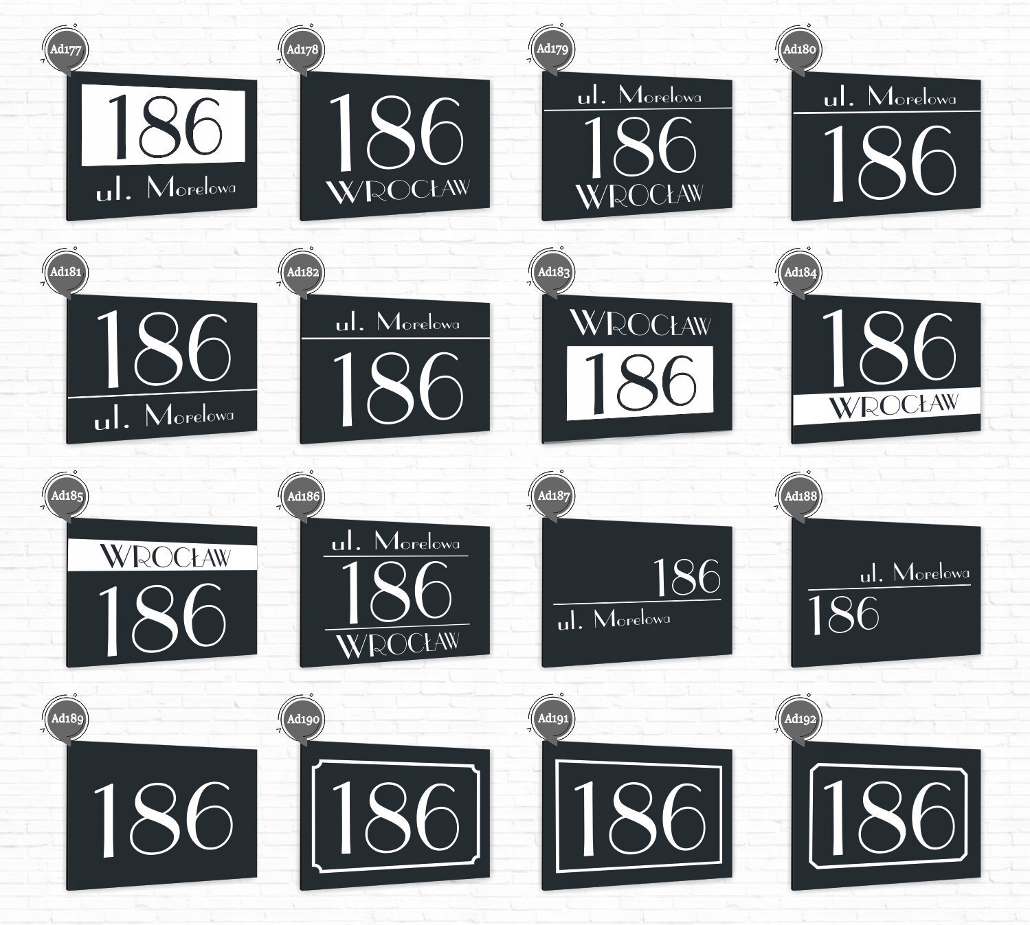 Tabliczka ADRESOWA ALUMINIOWA Tablica NUMER DOMU Szerokość produktu 40 cm