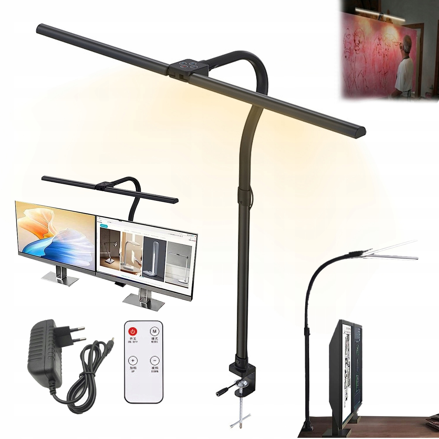 Dvojitá Led Stolní Lampa Bez Blikání, Ochrana Zraku Pro Učení