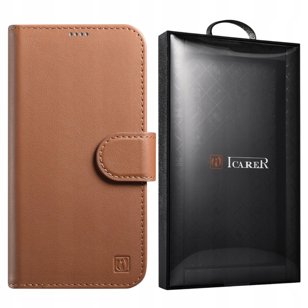 Icarer Etui Wallet Case 2IN1 Do Iphone 14 Plus Skórzany Pokrowiec Anti-rfid