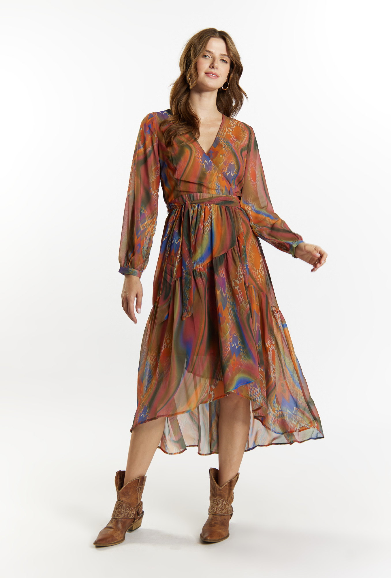 Monnari Wielobarwna sukienka z wiązaniem 42