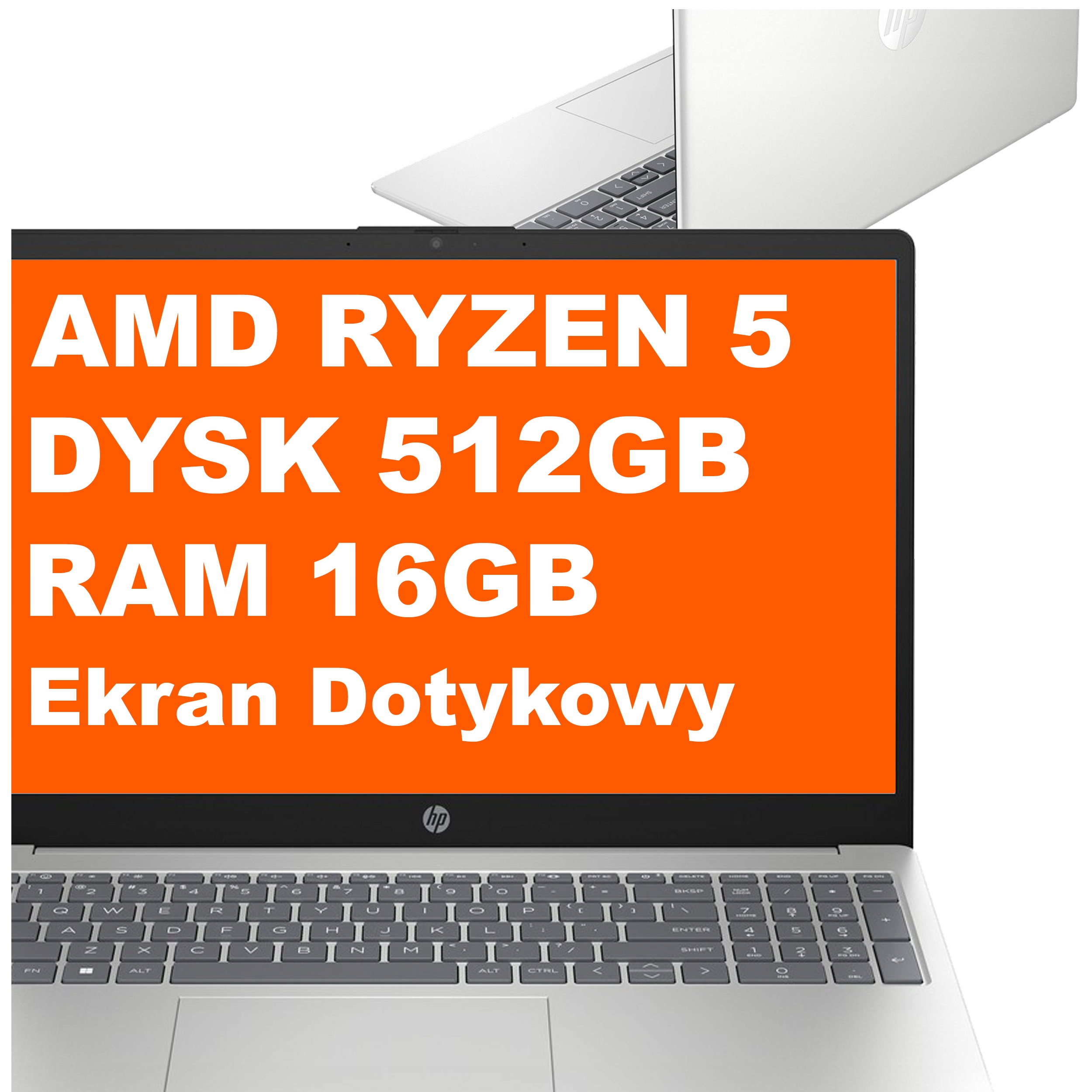 Notebook Hp 15-fc Ryzen 5 16GB 512GB Amd Radeon Hd Dotyk Win 11 Stříbrný