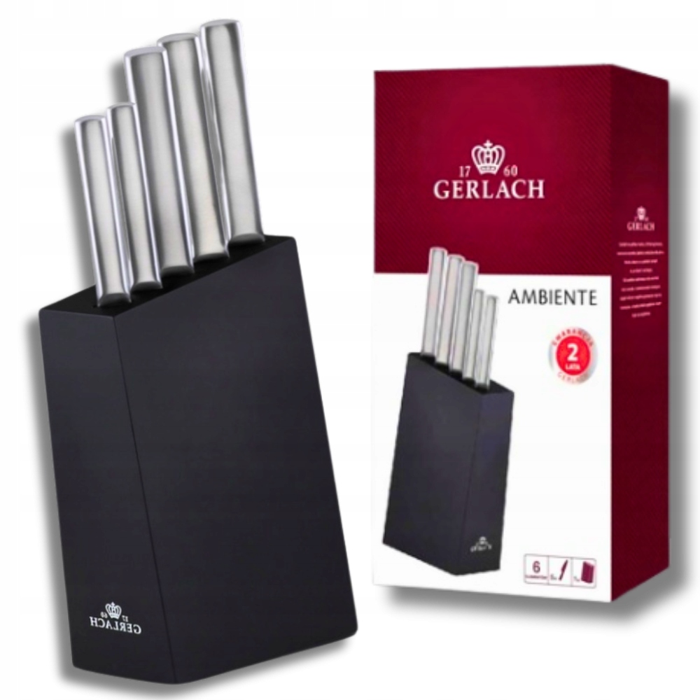 Kuchynské nože Gerlach v bloku Kuchynský nôž šéfkuchára Kompletná sada