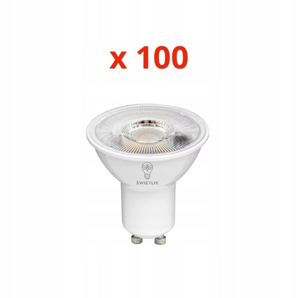 Zestaw 100 Szt. Żarówka Led GU10 9W Mocna Halogen Biała Ciepła